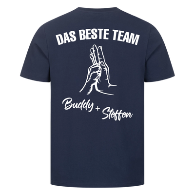 Das beste Team - Personalisierbares Unisex T-Shirt Rückendruck