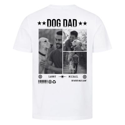 DOG DAD Fotocollage - Individuelles T-Shirt Unisex Rückendruck