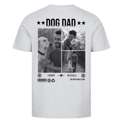 DOG DAD Fotocollage - Individuelles T-Shirt Unisex Rückendruck