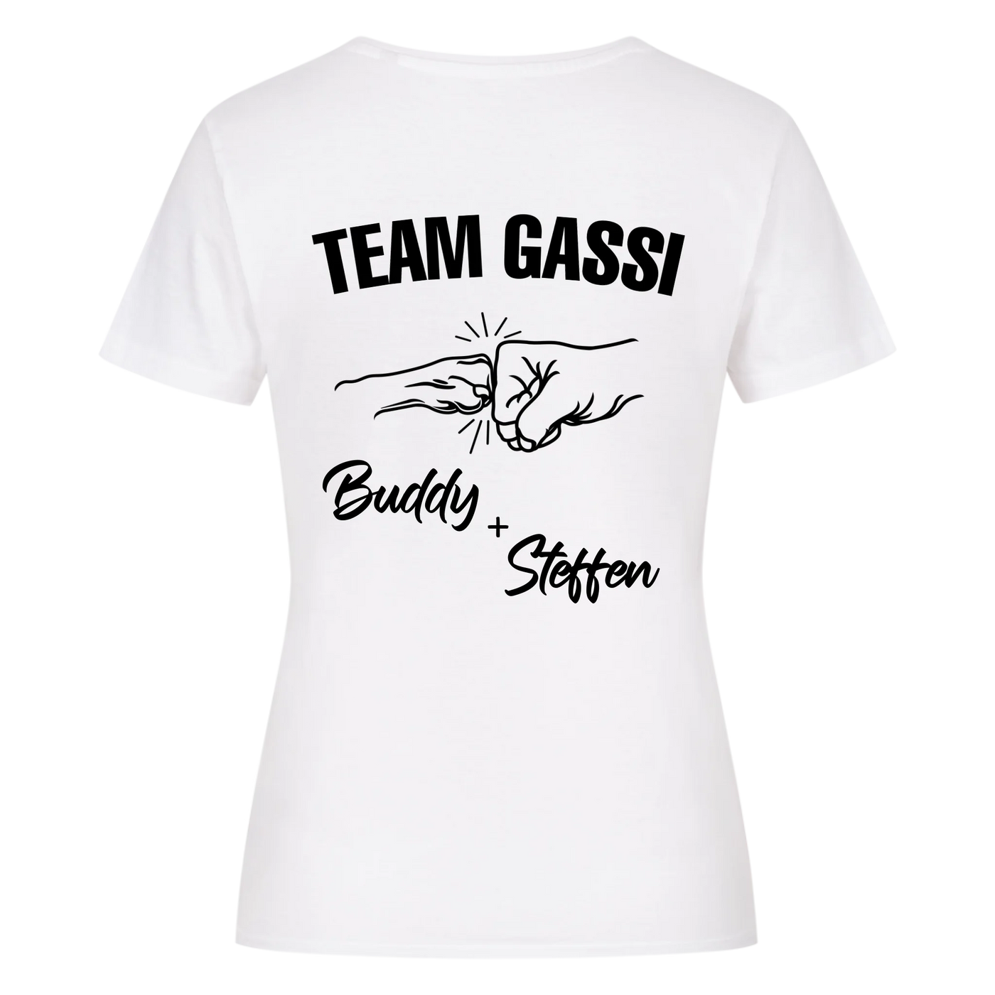 Team Gassi Fauststoß - Individuelles Damen Shirt Rückendruck