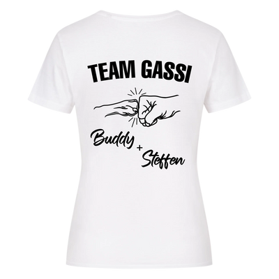 Team Gassi Fauststoß - Individuelles Damen Shirt Rückendruck