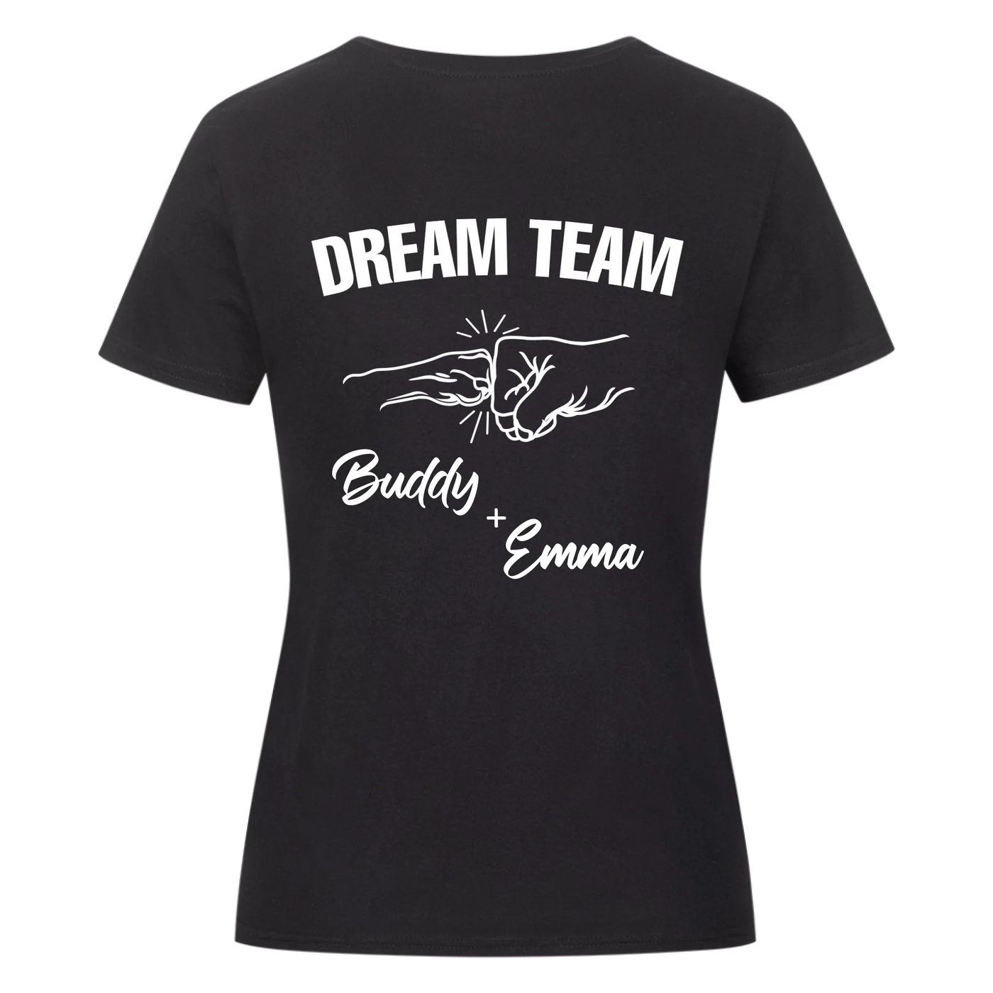 Dream Team Fauststoß - Individuelles Damen Shirt Rückendruck