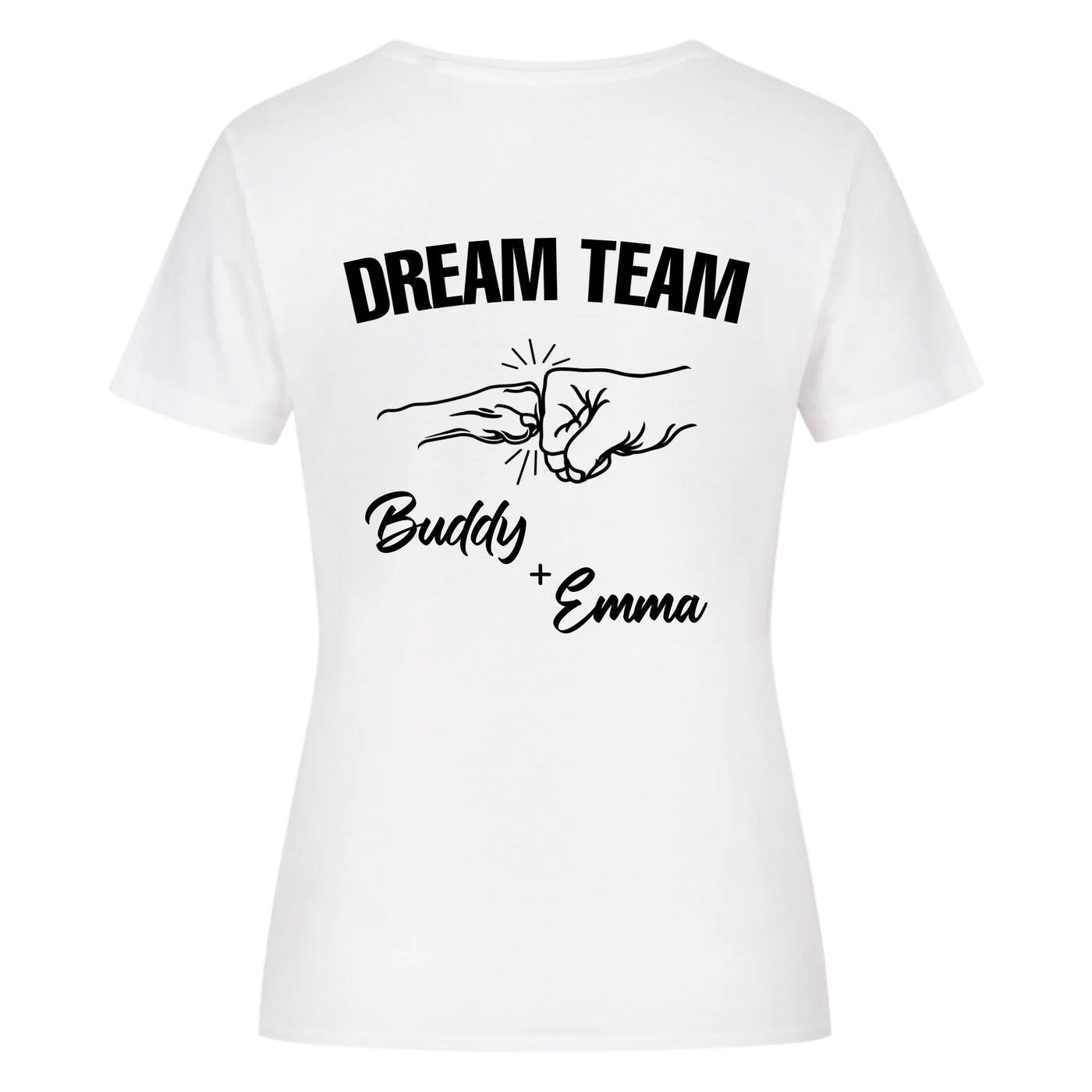 Dream Team Fauststoß - Individuelles Damen Shirt Rückendruck