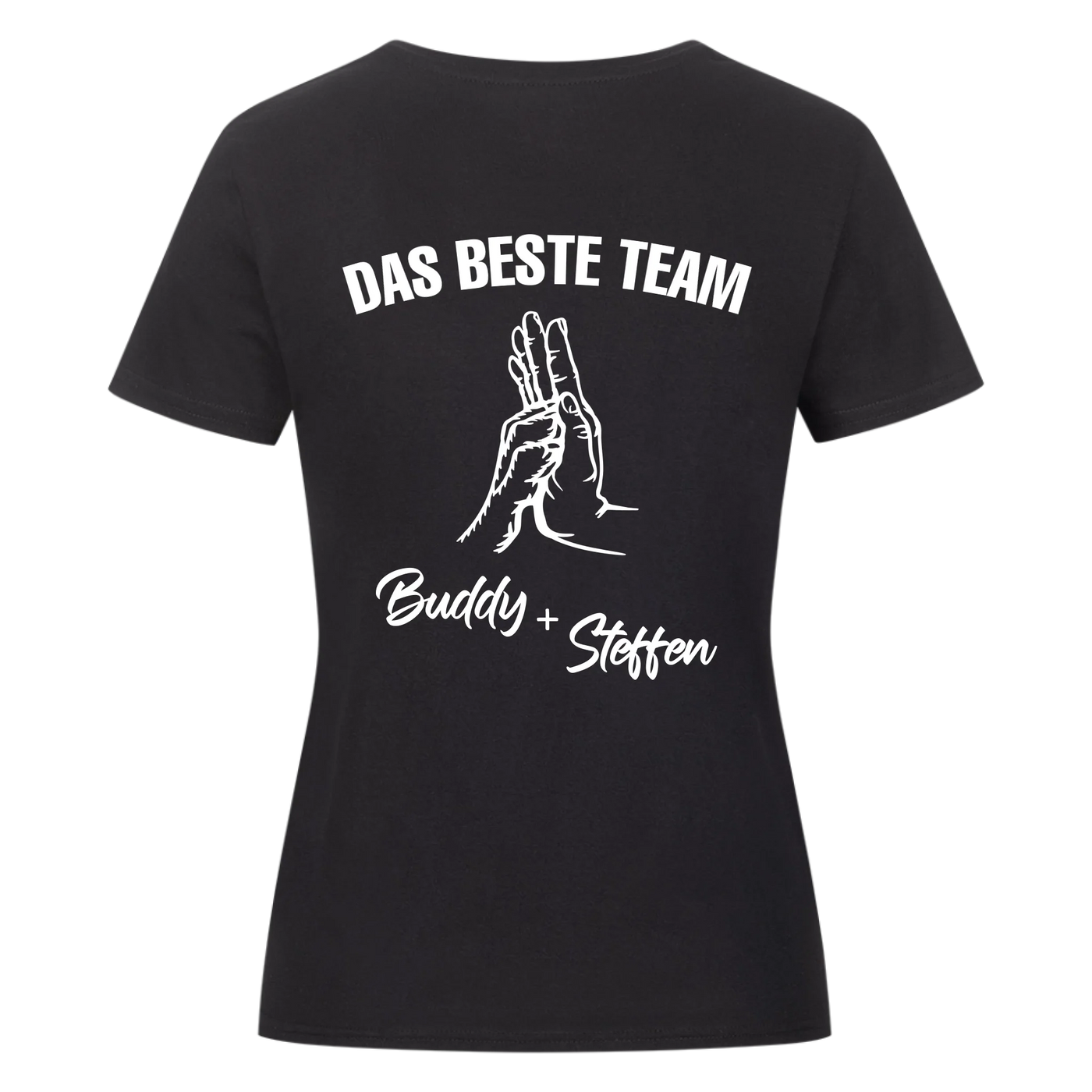 Das beste Team - Personalisierbares Damen Shirt Rückendruck