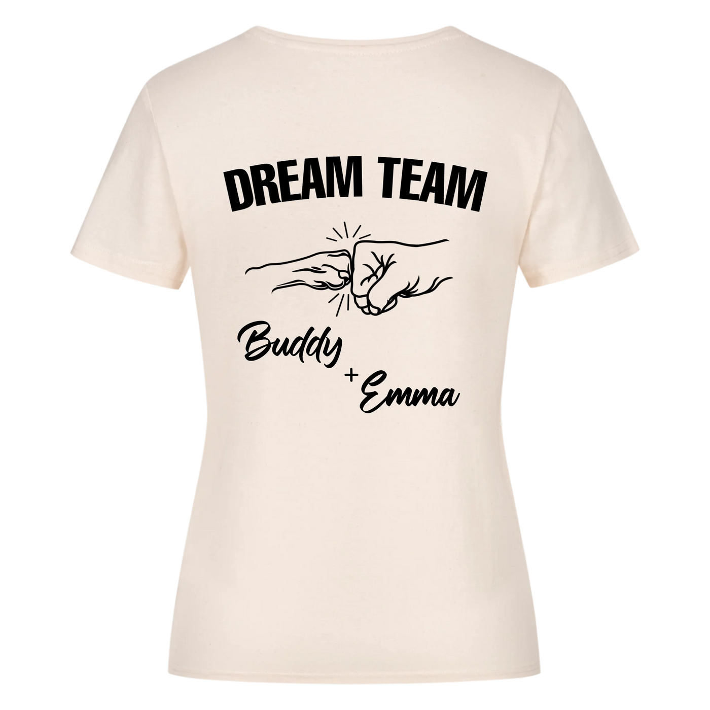 Dream Team Fauststoß - Individuelles Damen Shirt Rückendruck