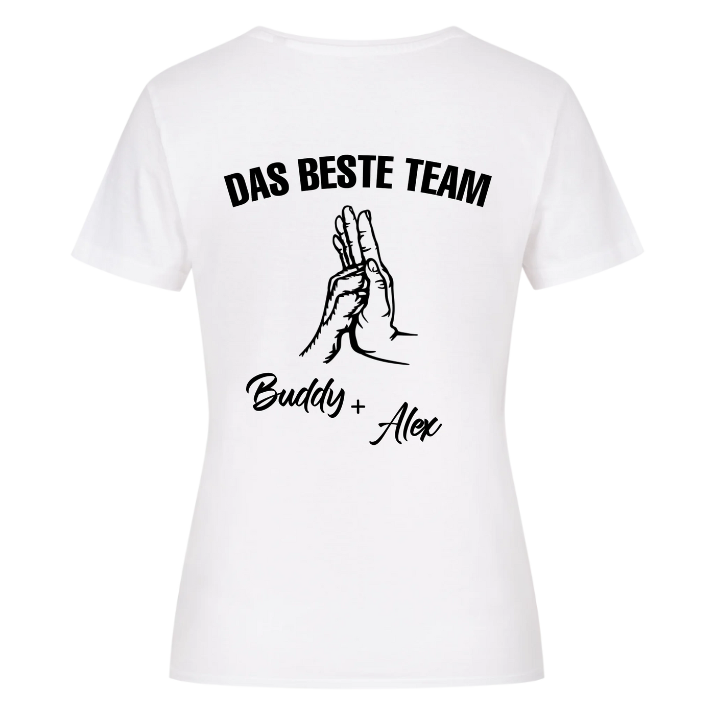 Das beste Team - Personalisierbares Damen Shirt Rückendruck