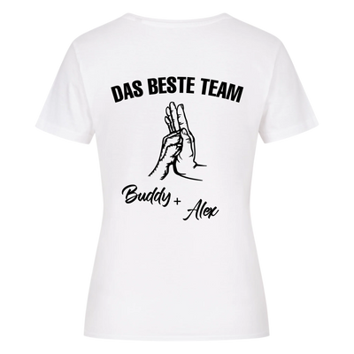 Das beste Team - Personalisierbares Damen Shirt Rückendruck