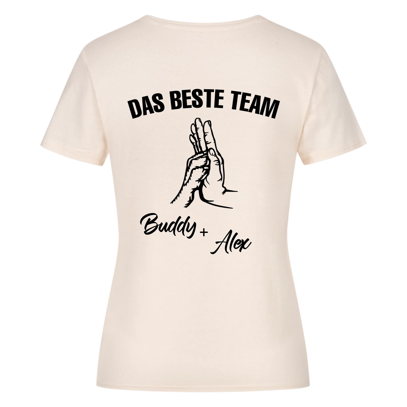 Das beste Team - Personalisierbares Damen Shirt Rückendruck