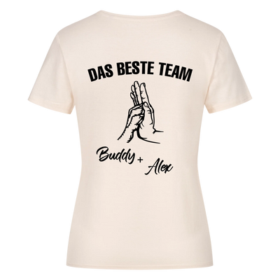 Das beste Team - Personalisierbares Damen Shirt Rückendruck