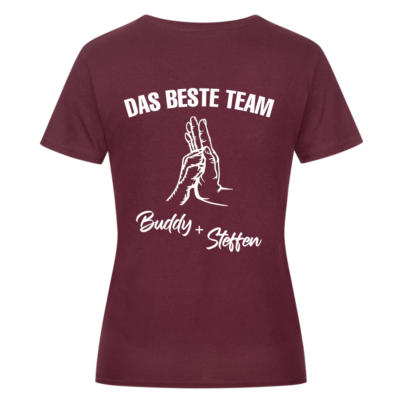 Das beste Team - Personalisierbares Damen Shirt Rückendruck