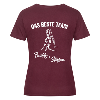 Das beste Team - Personalisierbares Damen Shirt Rückendruck