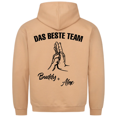 Das beste Team - Personalisierbarer Unisex Hoodie Rückendruck