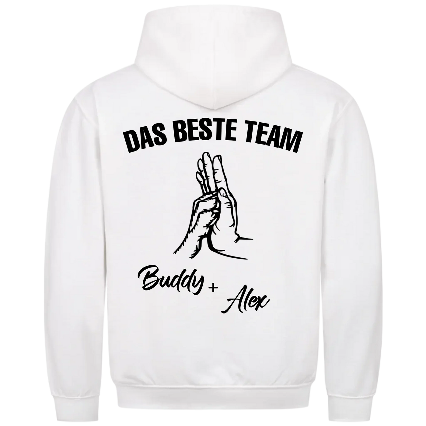 Das beste Team - Personalisierbarer Unisex Hoodie Rückendruck
