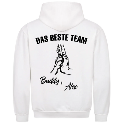 Das beste Team - Personalisierbarer Unisex Hoodie Rückendruck