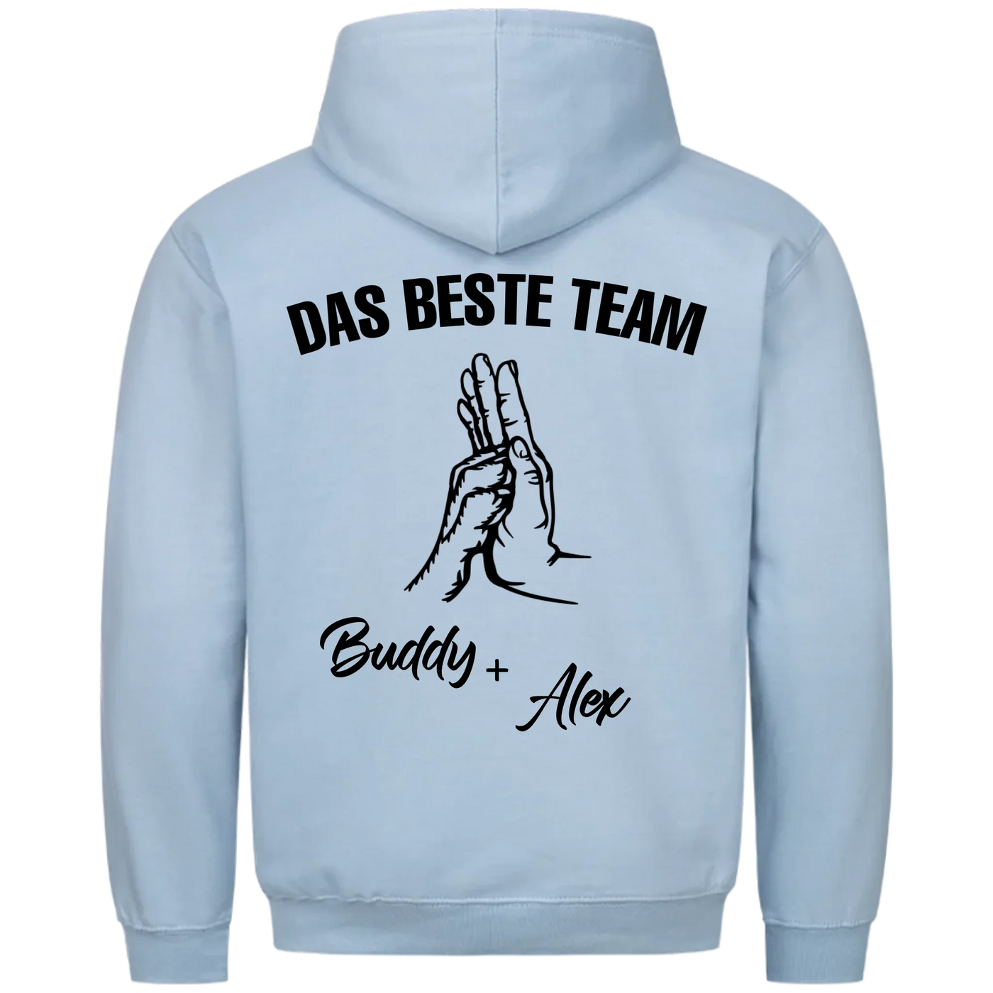 Das beste Team - Personalisierbarer Unisex Hoodie Rückendruck