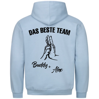 Das beste Team - Personalisierbarer Unisex Hoodie Rückendruck