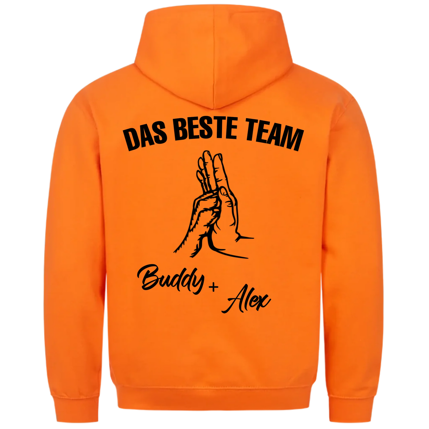 Das beste Team - Personalisierbarer Unisex Hoodie Rückendruck