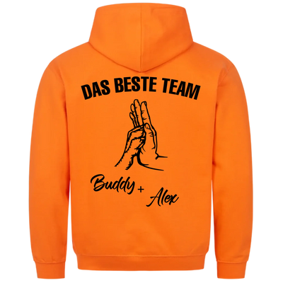 Das beste Team - Personalisierbarer Unisex Hoodie Rückendruck