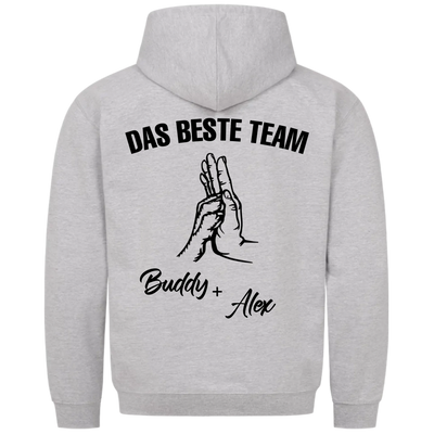 Das beste Team - Personalisierbarer Unisex Hoodie Rückendruck