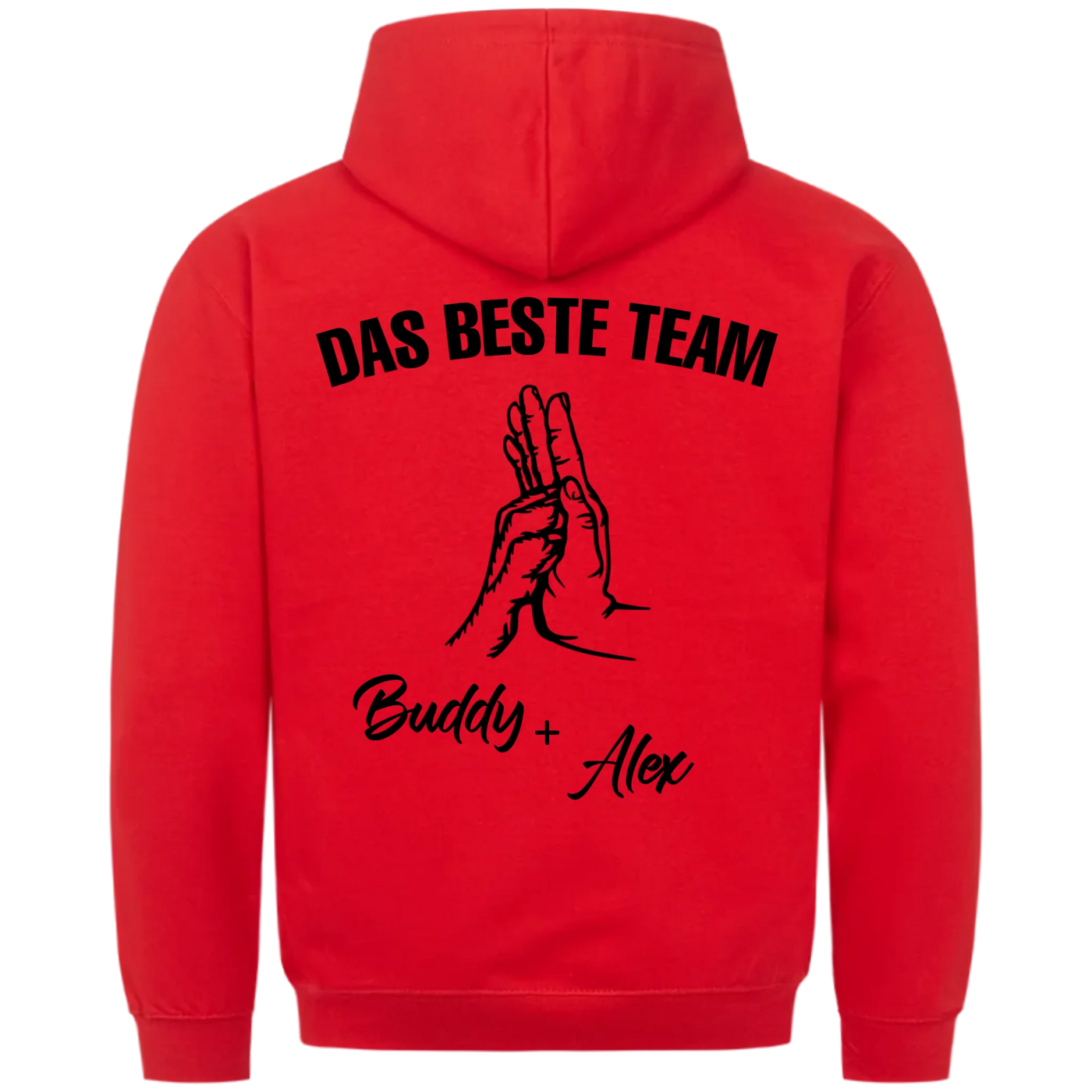 Das beste Team - Personalisierbarer Unisex Hoodie Rückendruck
