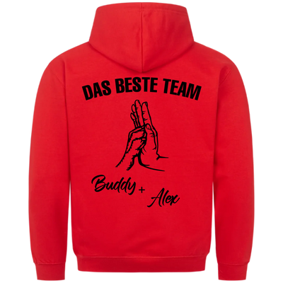 Das beste Team - Personalisierbarer Unisex Hoodie Rückendruck