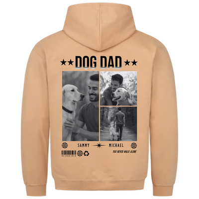 DOG DAD Fotocollage - Personalisierbarer Hoodie Unisex Rückendruck