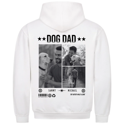 DOG DAD Fotocollage - Personalisierbarer Hoodie Unisex Rückendruck