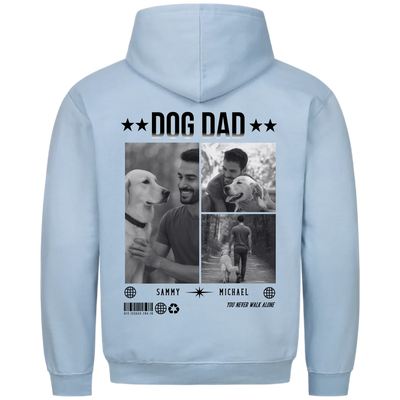DOG DAD Fotocollage - Personalisierbarer Hoodie Unisex Rückendruck
