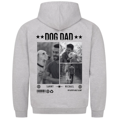 DOG DAD Fotocollage - Personalisierbarer Hoodie Unisex Rückendruck