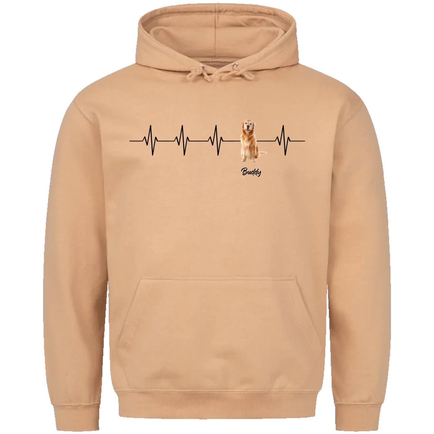 Mein Herzschlag für… – Personalisierbarer Premium Hoodie mit deinem Hund