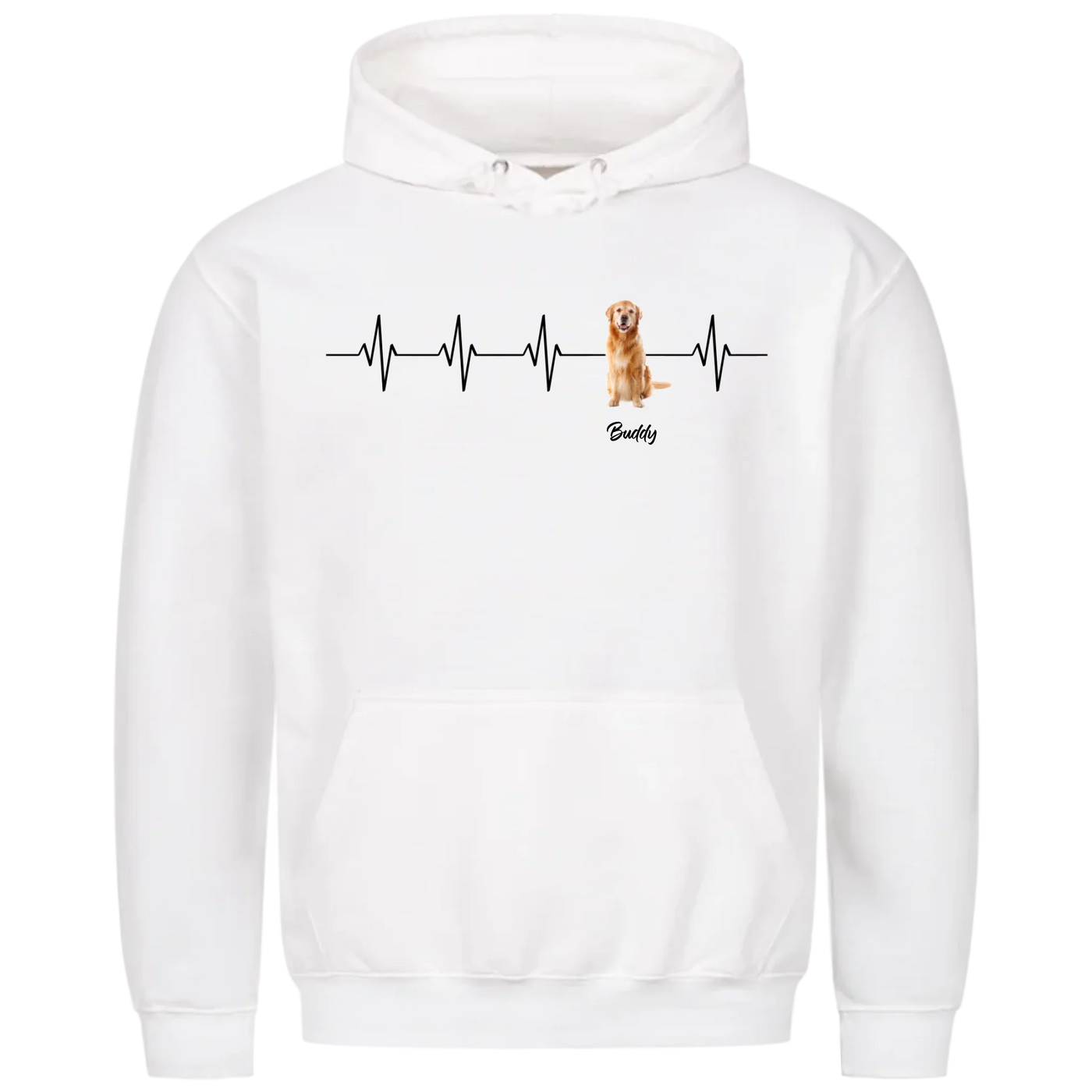 Mein Herzschlag für… – Personalisierbarer Premium Hoodie mit deinem Hund