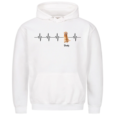 Mein Herzschlag für… – Personalisierbarer Premium Hoodie mit deinem Hund