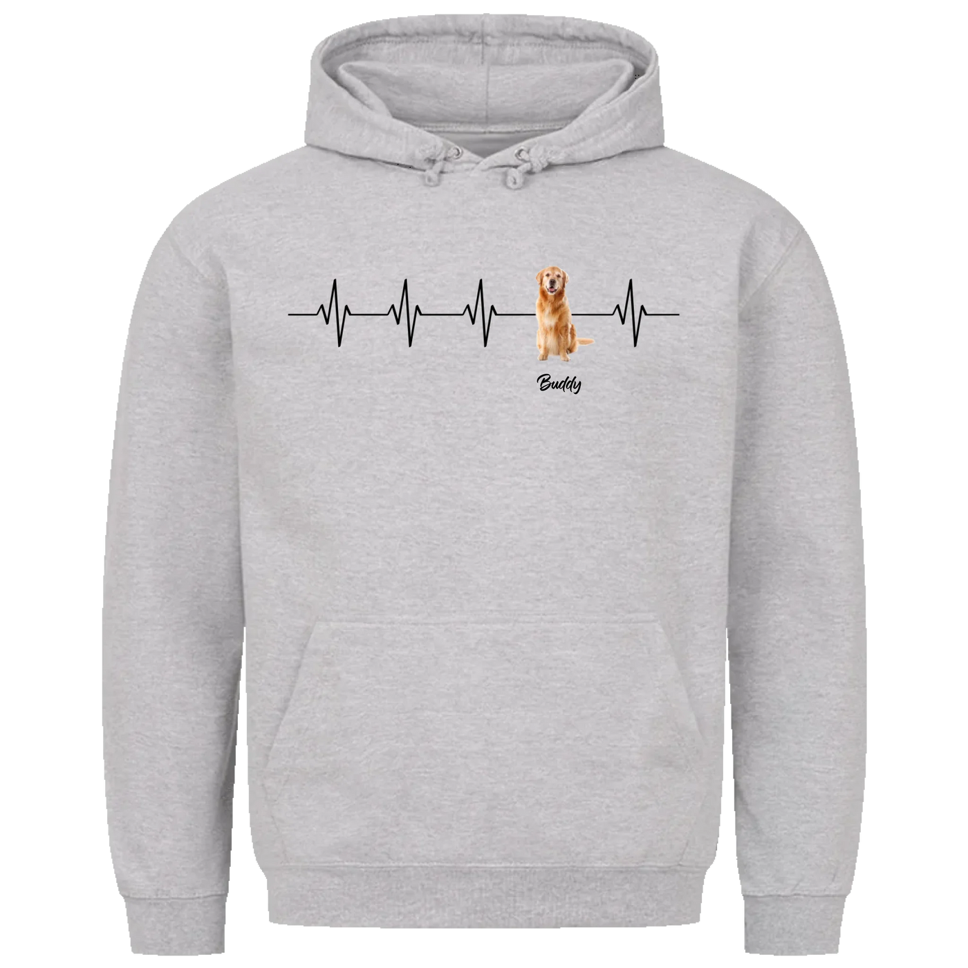 Mein Herzschlag für… – Personalisierbarer Premium Hoodie mit deinem Hund