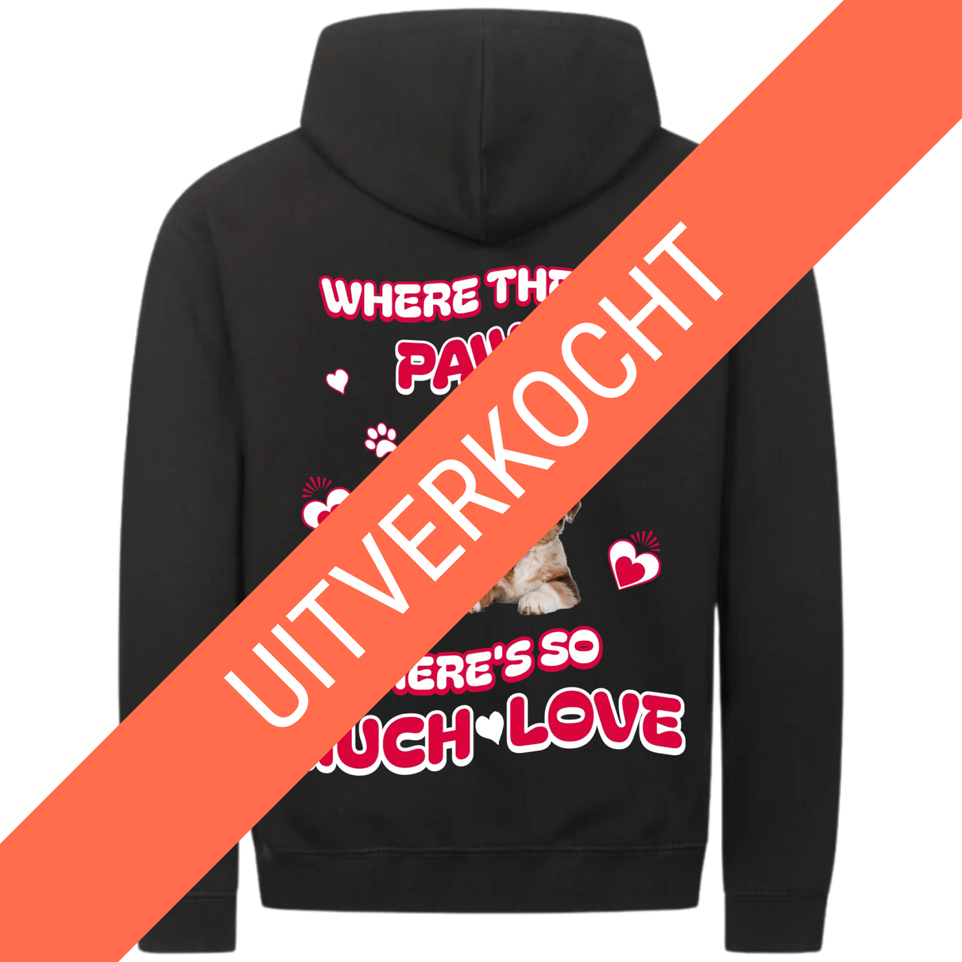 Where These Paws Are – Personalized Premium Zipper Hoodie with Costum Backprint